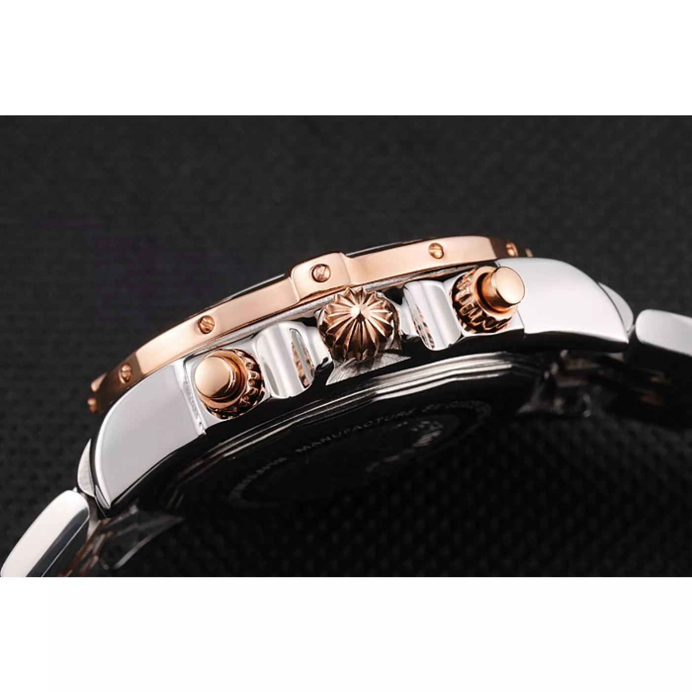 Cheap Breitling Chronomat Quartz Pearl Dial Rose Gold Bezel Stainless Steel Case Two Tone Bracelet 0129