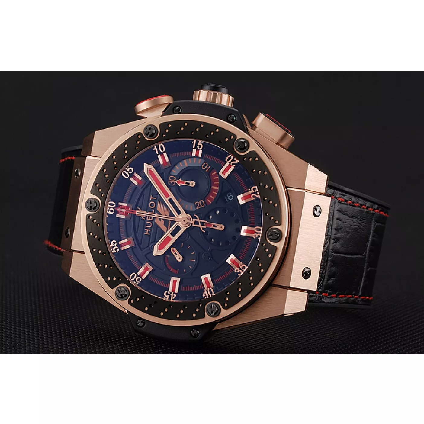 Cheap Swiss Hublot Big Bang Limited Edition Formula 1 Black And Red Dial Gold Case Black Strap 62287 0113