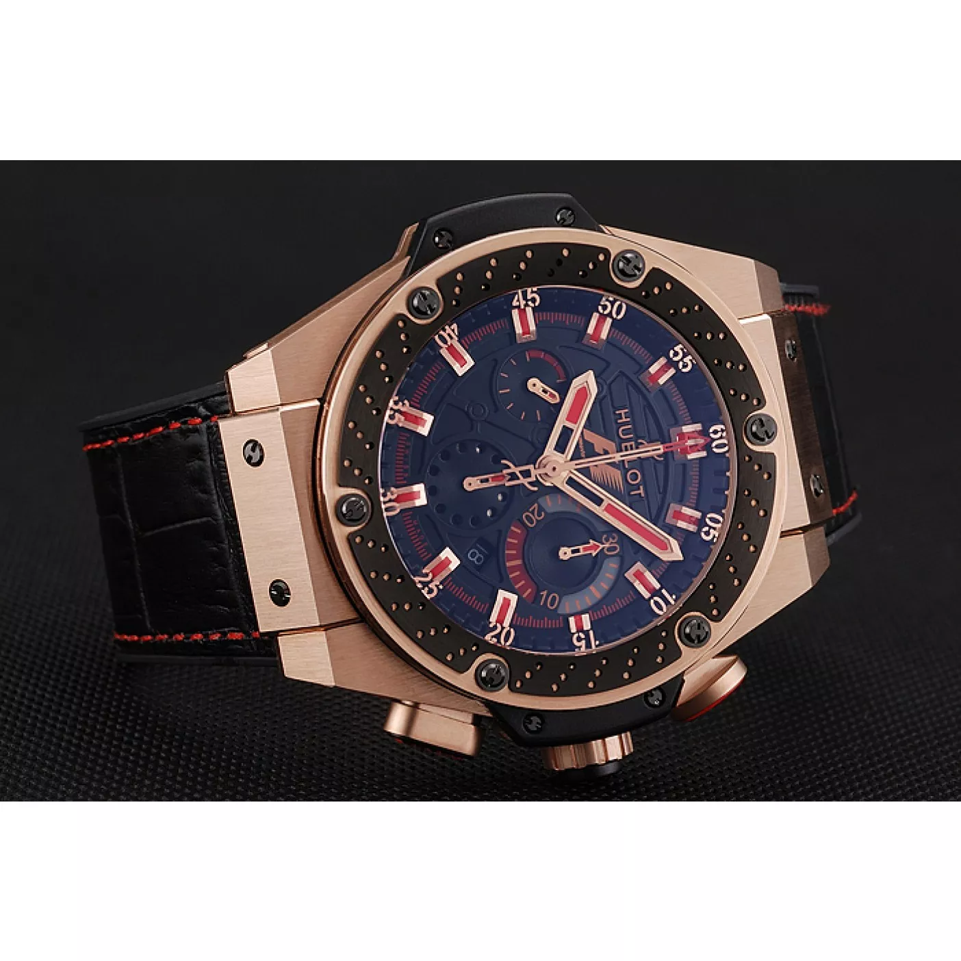 Cheap Swiss Hublot Big Bang Limited Edition Formula 1 Black And Red Dial Gold Case Black Strap 62287 0113