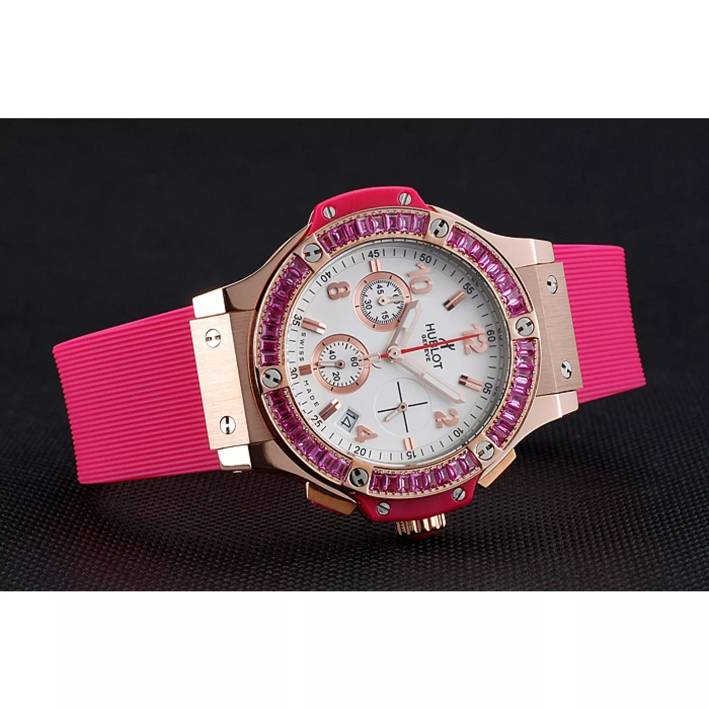 Cheap Hublot Big Bang Tutti Frutti Pink Strap Gold Dial 0127