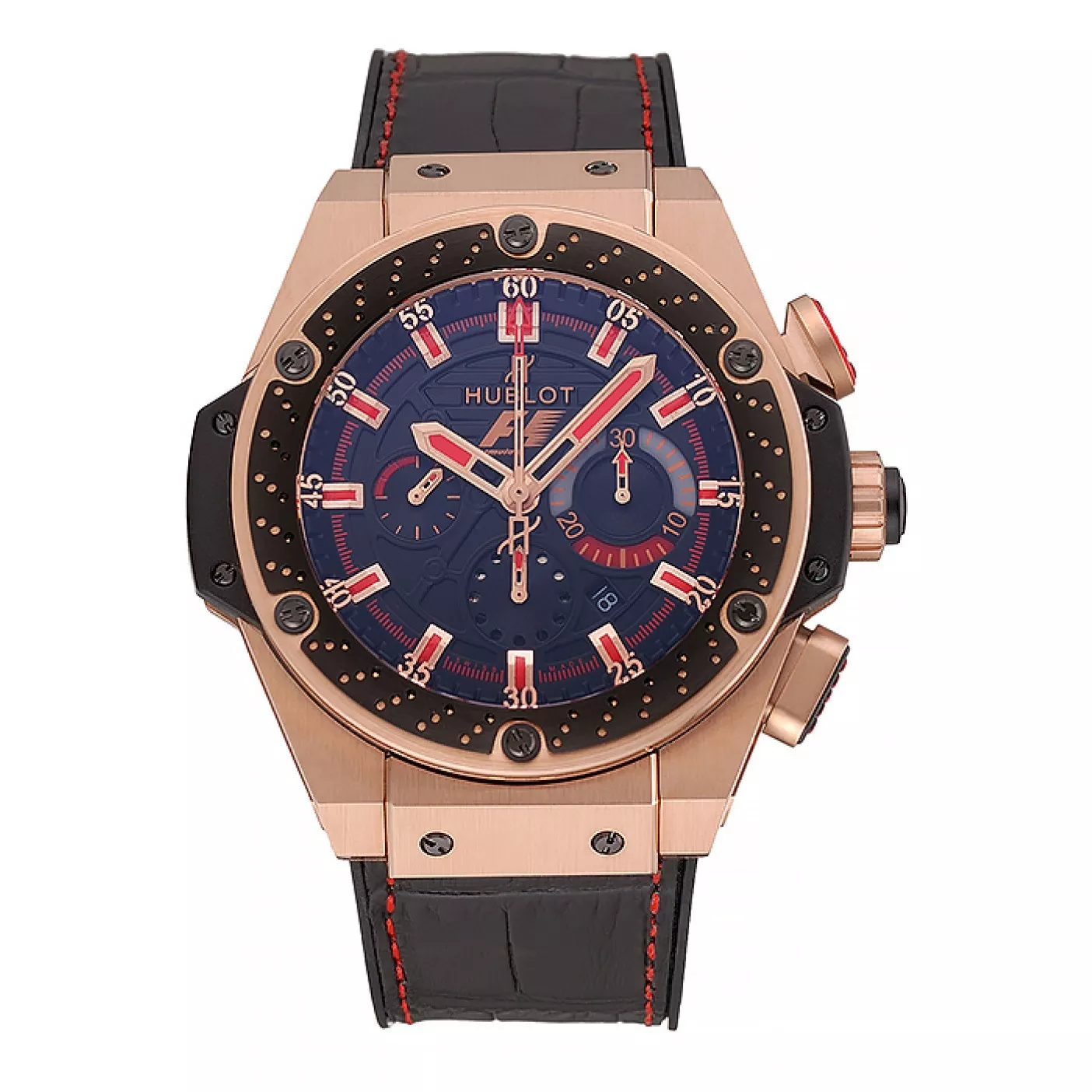 Swiss Hublot Big Bang Limited Edition Formula 1 Black And Red Dial Gold Case Black Strap 62287 0113